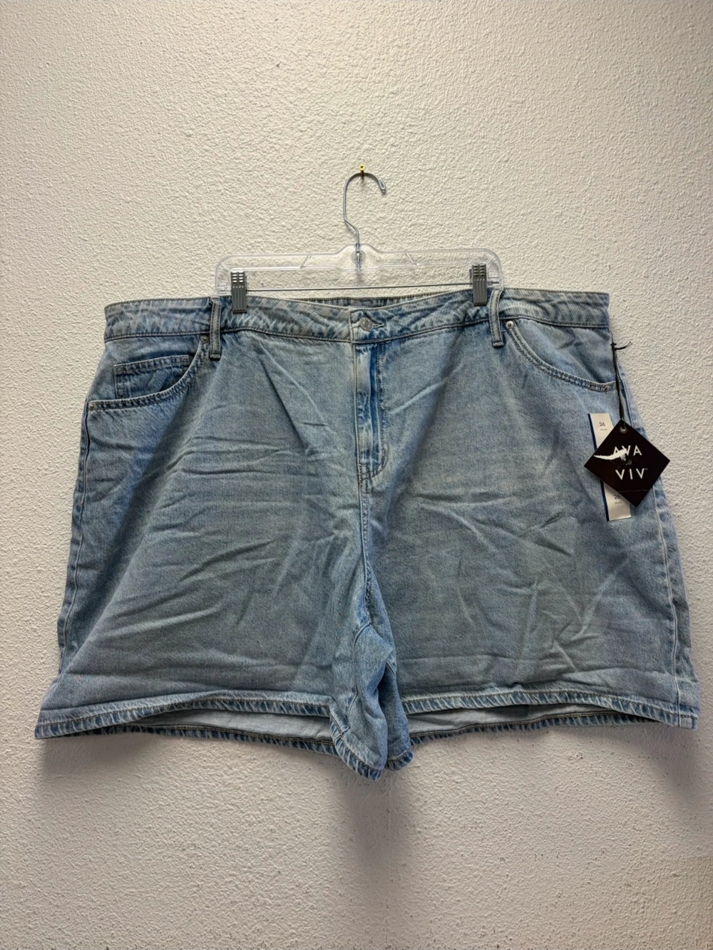 Womens Light Wash Denim Shorts Size 26 #523